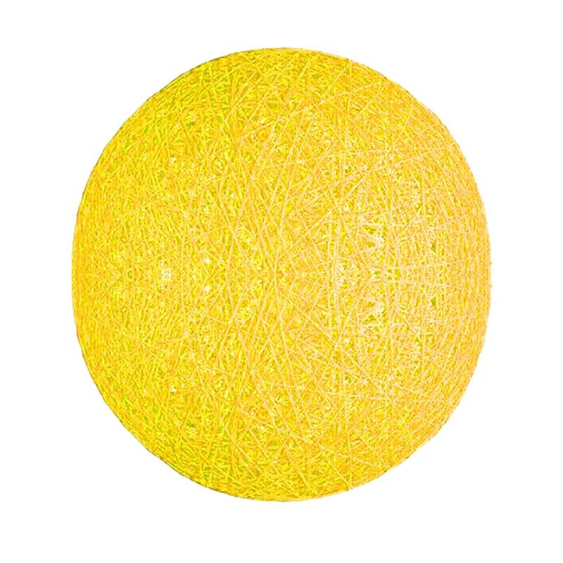 Gelbe Rattan-Pendelleuchte Ø20cm mit E27-Fassung~2079