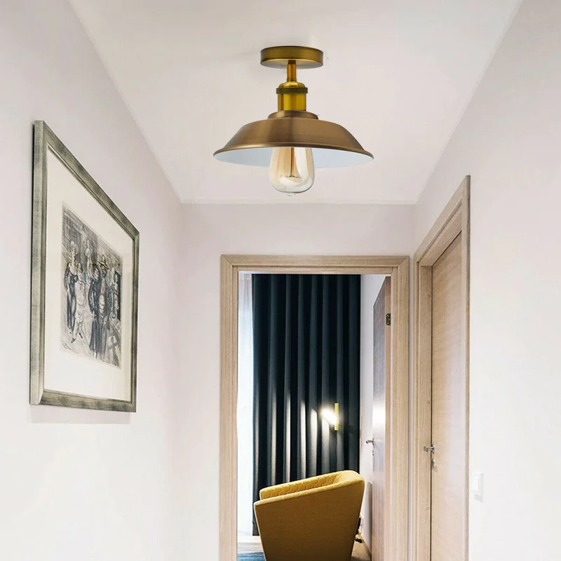 Deckenlampe 22 cm Gelbes Messing Pendelleuchte für esszimmer~2038