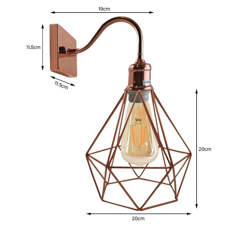 Design Wandleuchte innen roségold E27 Luxuslampen~1904