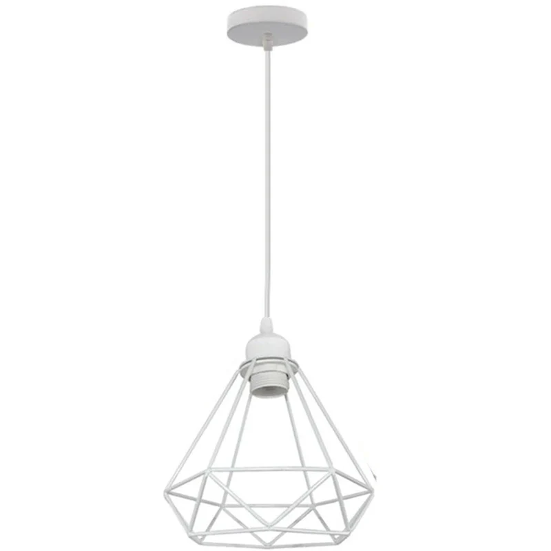 Design-Hängelampe weiß Drahtkäfig Ø 20 cm für barlampen~1896