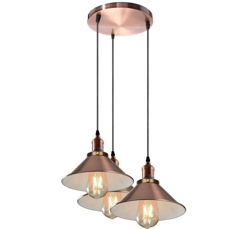 Industriel Pendelleuchte 3 flammig Hängelampen für Die Küche~1893