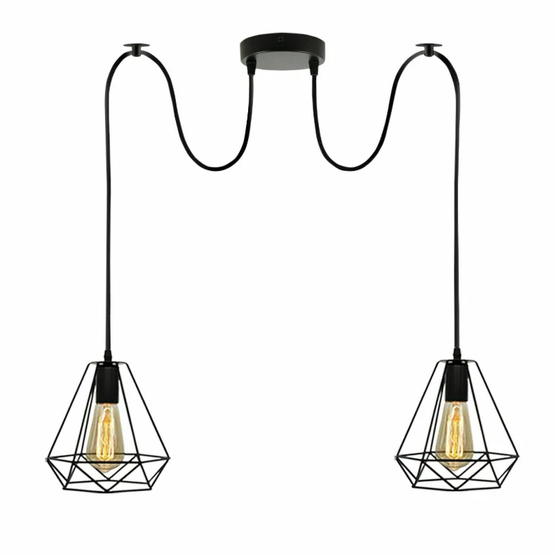 Industrial Spinnen Käfig Kronleuchter E27 Schwarz 2m kabel ~1887