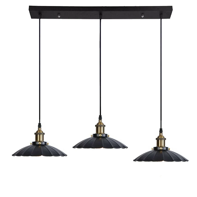 Vintage schwarz Farbe neue Hängelampe pendelleuchte höhenverstellbar 3 Weg Lichter ~1672
