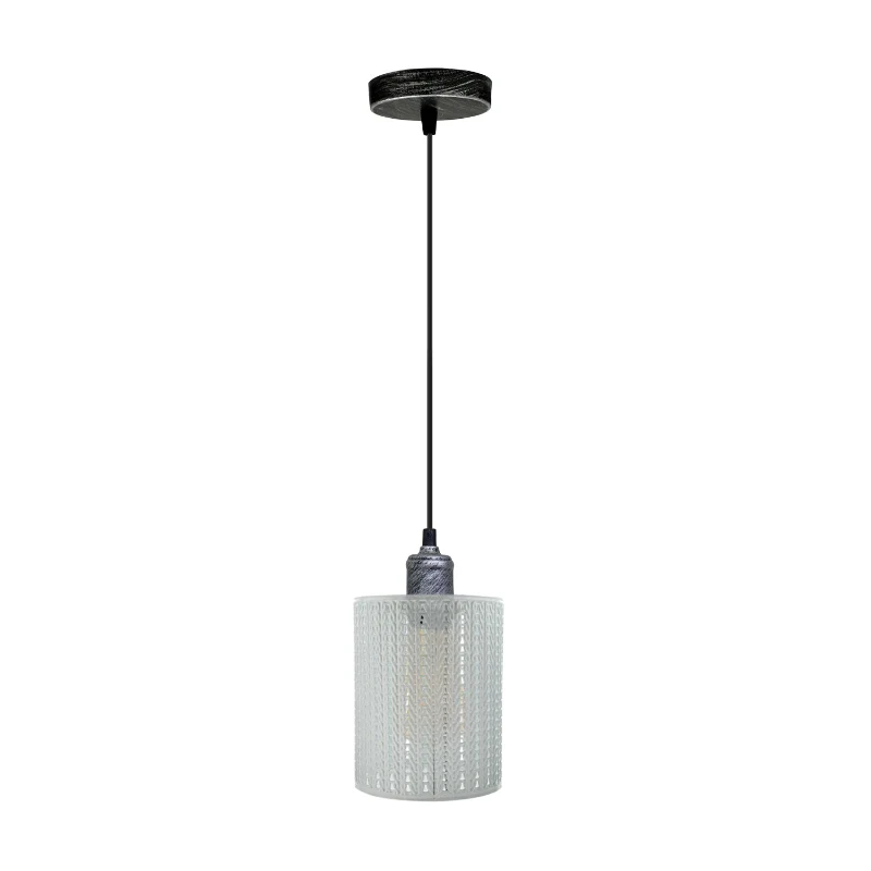Pendelleuchte weiss , Draht, Käfig, trommel lampe, E27~1869