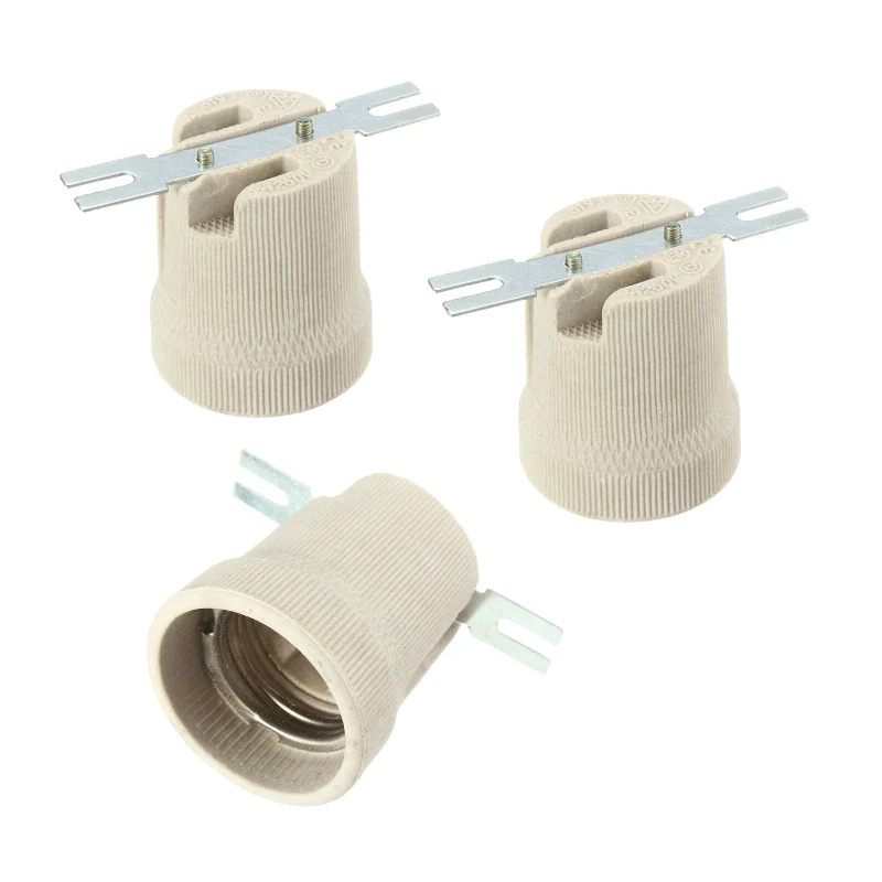 3 * Keramik Lampenfassung Hitzebeständiges Porzellan ~1669