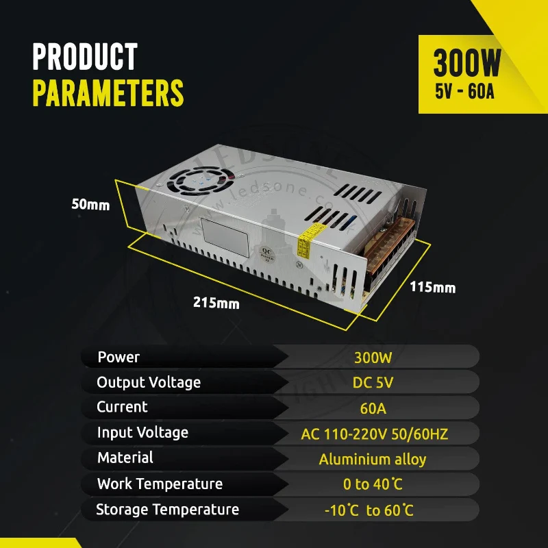 Industrie Netzteil 5V 60A 300W – Aluminium Schaltnetzteil ~1865