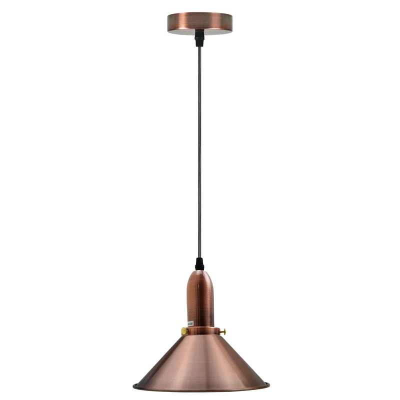 Industrielle Retro Kupfer Metallkegelform Schatten Innendecken Pendelleuchte Armatur~1614
