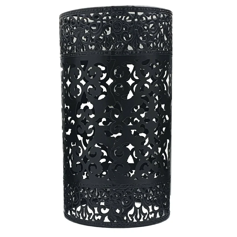 4er Set Schwarze Metall Lampenschirme im Drahtkäfig-Design~1762