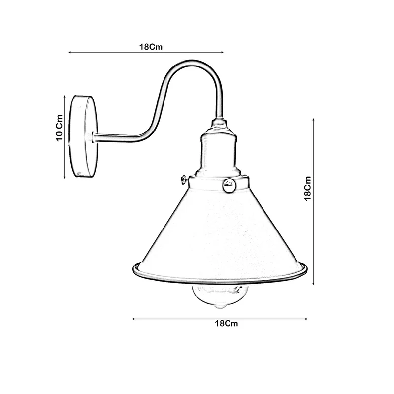 Vintage wandleuchte innen modern led Kegelschirm~1761