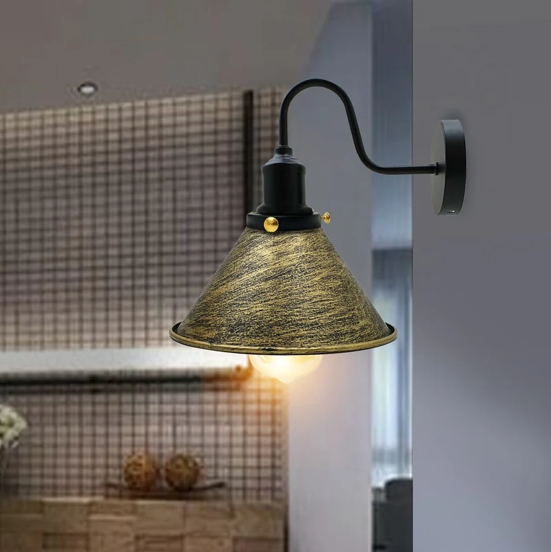 Vintage wandleuchte innen modern led Kegelschirm~1761