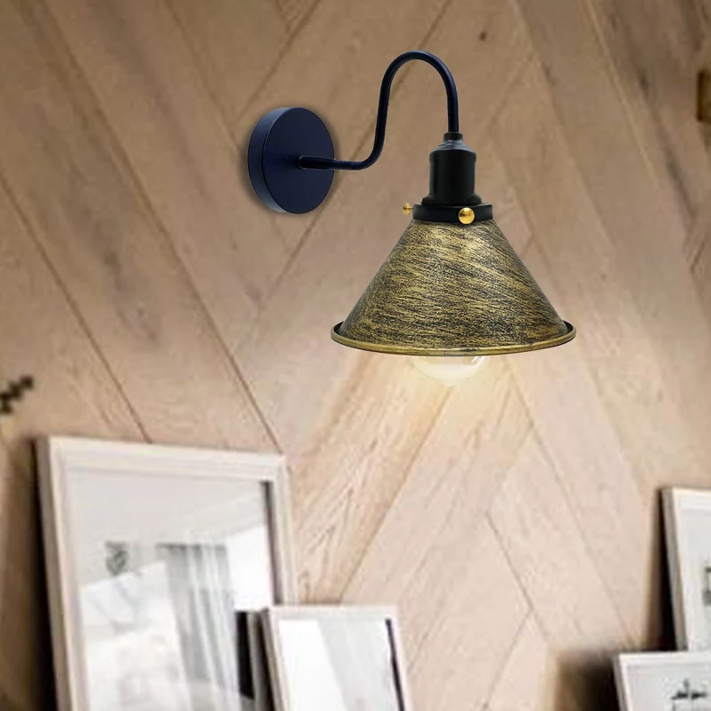 Vintage wandleuchte innen modern led Kegelschirm~1761