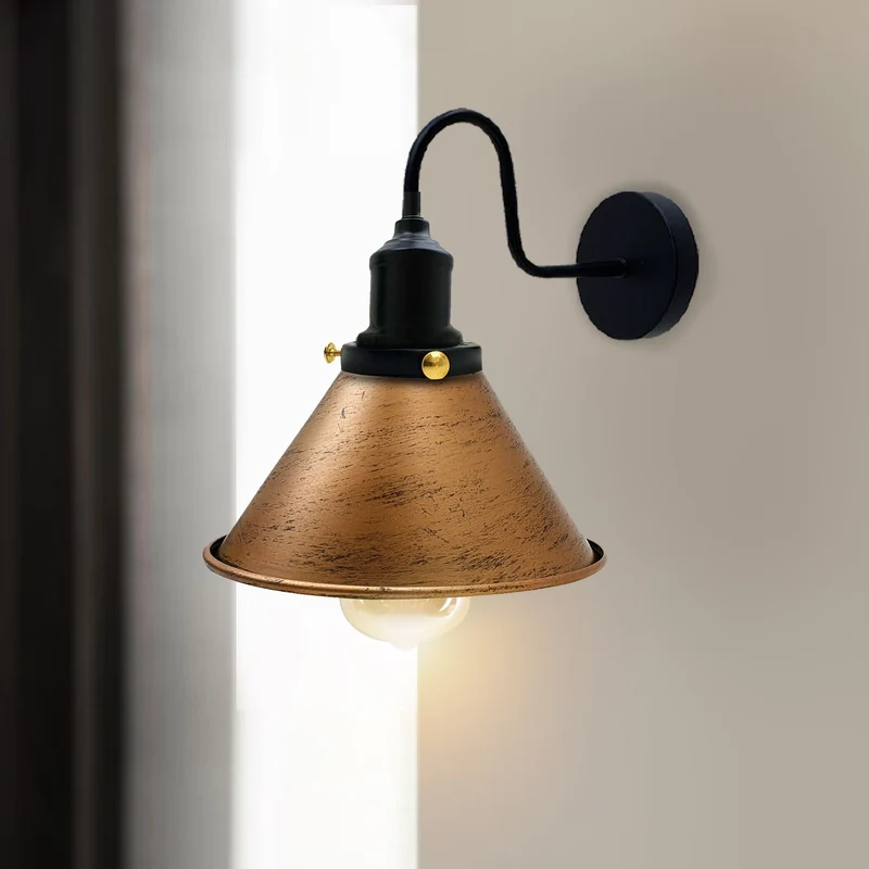 Vintage wandleuchte innen modern led Kegelschirm~1761