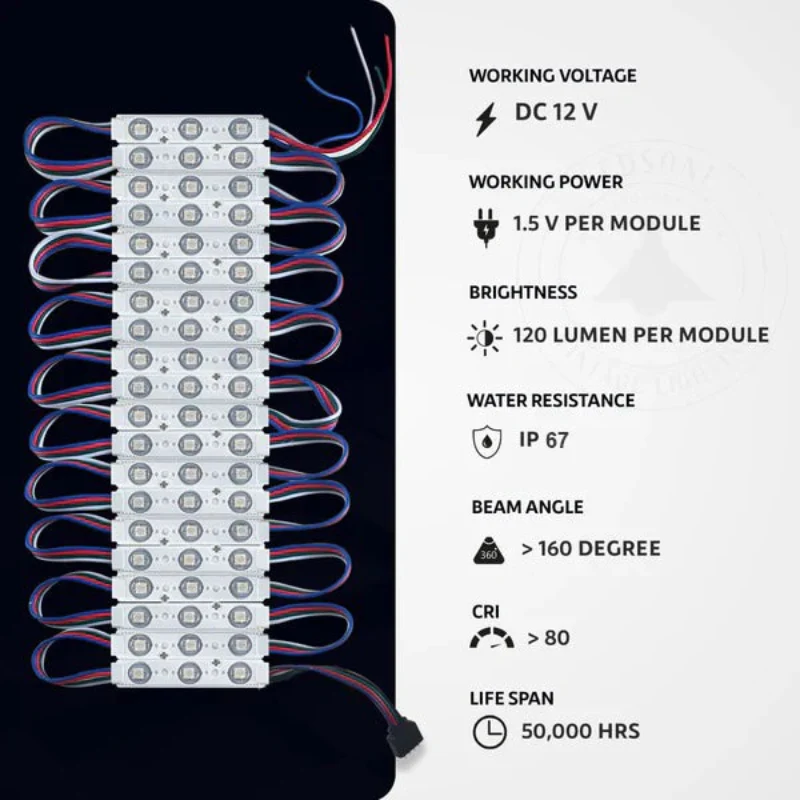 RGB-LED-Streifen SMD LED-Injektionsmodul DC12V 10 pcs ~1754
