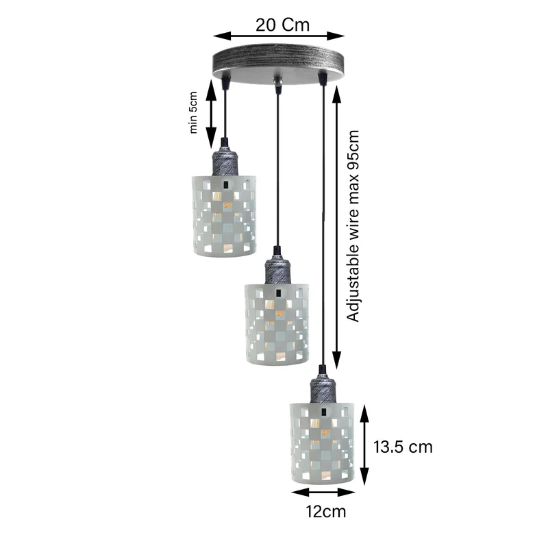 Moderne industrielle Vintage Pendelleuchte aus Metall Día Hollow Hanging Craft Pendelleuchte~1848