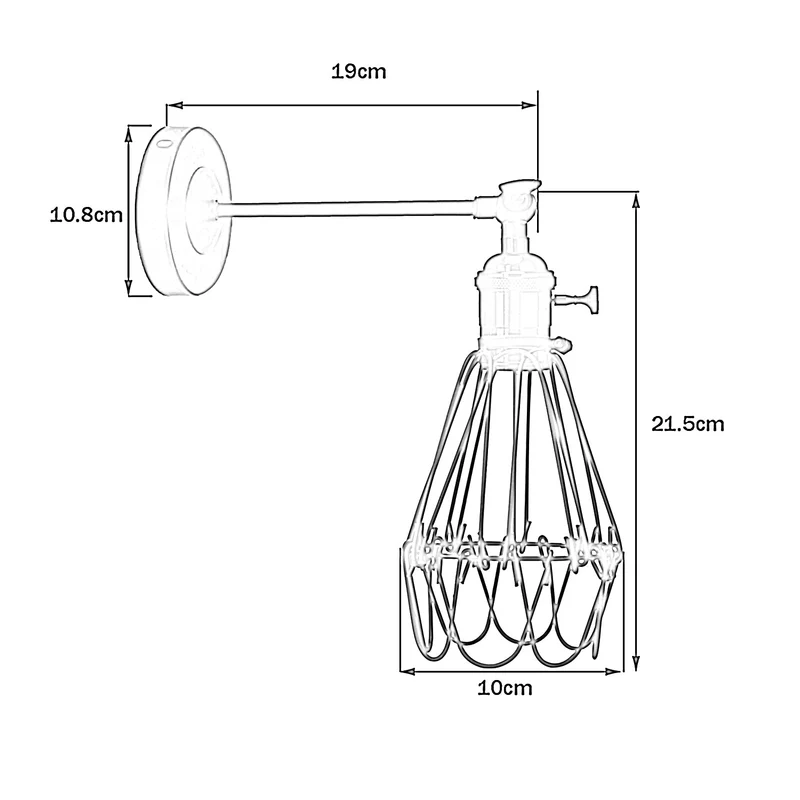 Kreative Retro Industrial E27 Wandleuchte Nordic Water Lilly Shaped Guard Wall Light aus Schmiedemetall~1846
