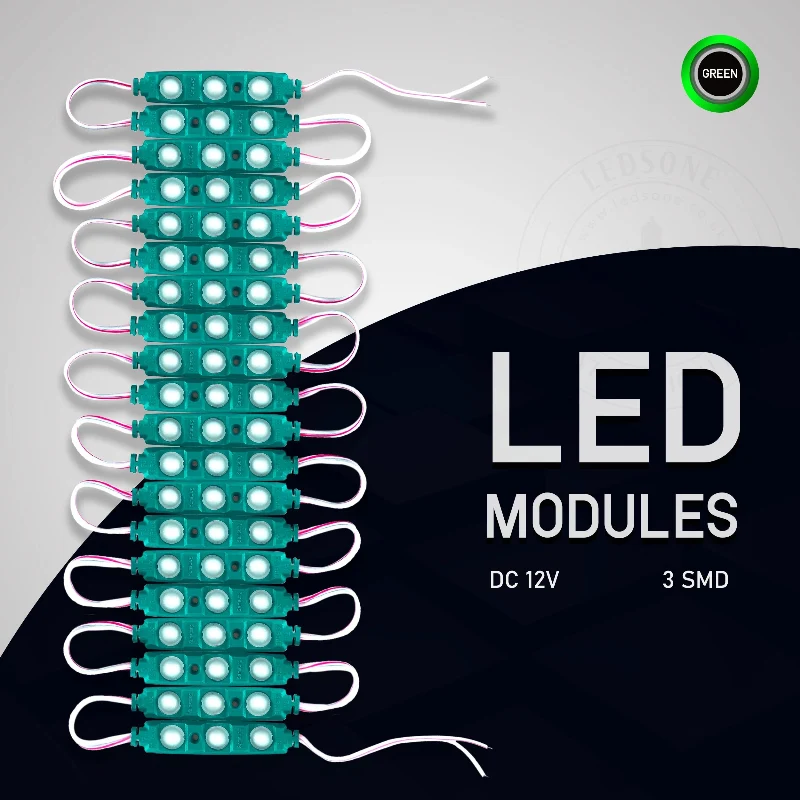 10x LED Module 12V Grün IP65 Ideal für Werbeschilder ~1749