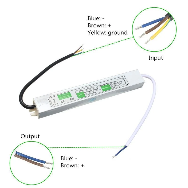 LED trafo 12v IP67 wasserdicht Netzteil 10W - 350W ~1545