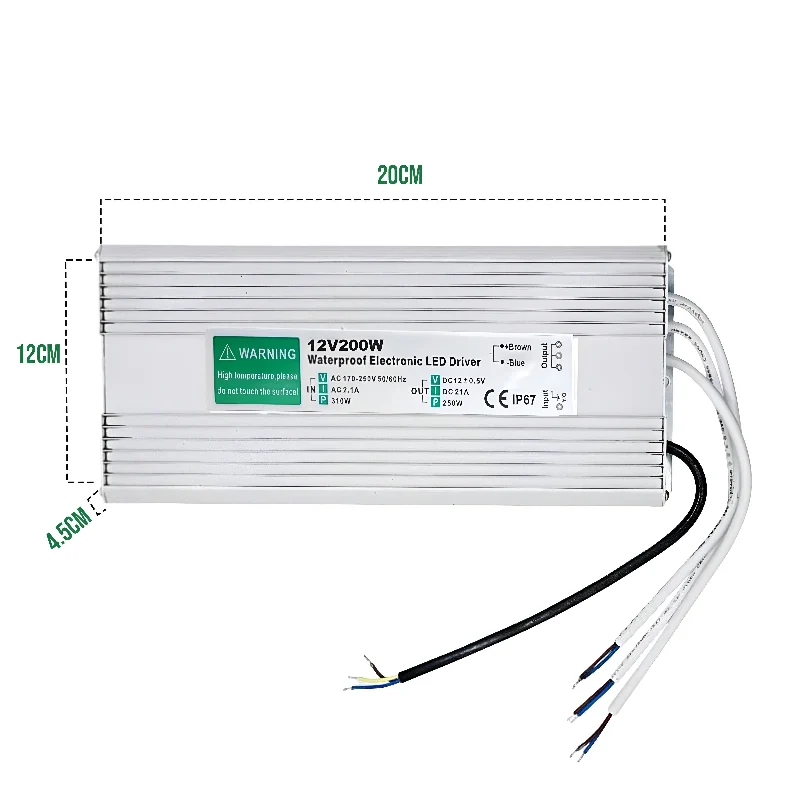 LED trafo 12v IP67 wasserdicht Netzteil 10W - 350W ~1545