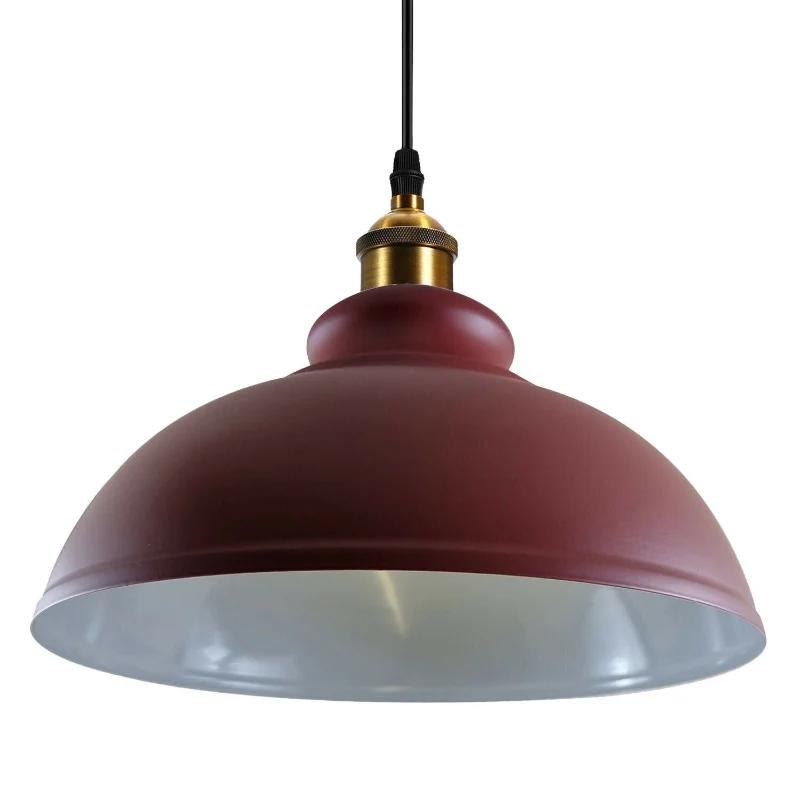 Vintage Retro Pendelleuchte burgunderrot Ø29cm Schirm