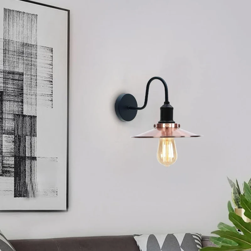 Vintage Wandleuchte Kupfer Industrial Wandlampe Retro Design ~1520