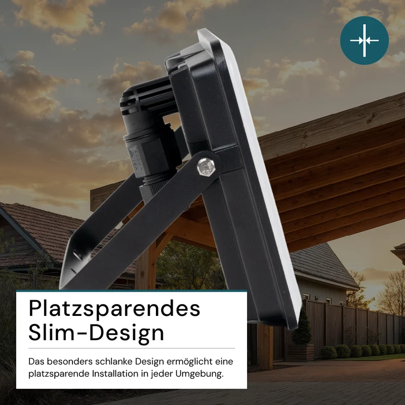 LED-Fluter mit Schnellverbinder, rahmenloses Design, 20 W, 4000 K (neutralweiß), 2000 lm, IP65