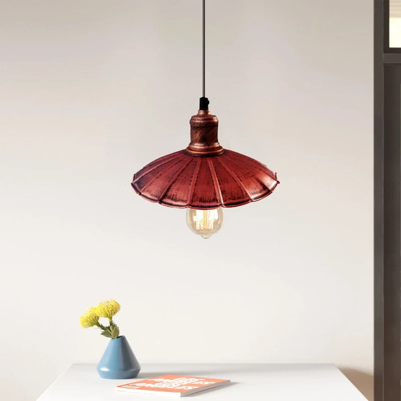 Hängelampen wohnzimmer, rustikal rot, metall, Ø 22cm , E27~1482