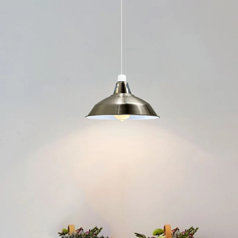 Modern Metall Decke Lampenschirme für Schlafzimmer Küche Antike Lampenschirm (Satin Nickel)~1723