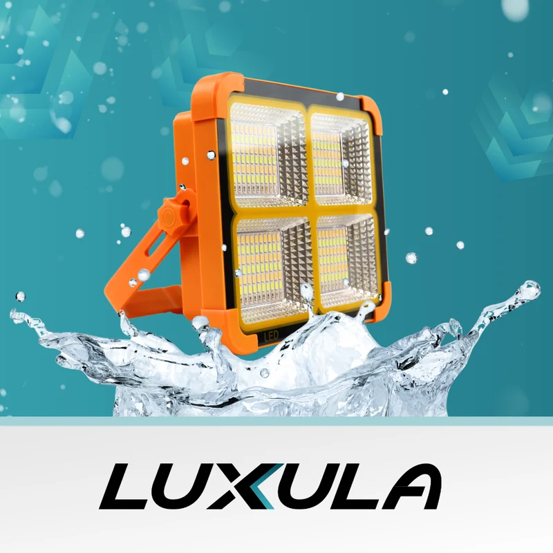 Solar Baustrahler mit Akku, CCT, 6 Std.Leuchtzeit, USB In- & Output, IP65, Magnet- & Hängefunktion