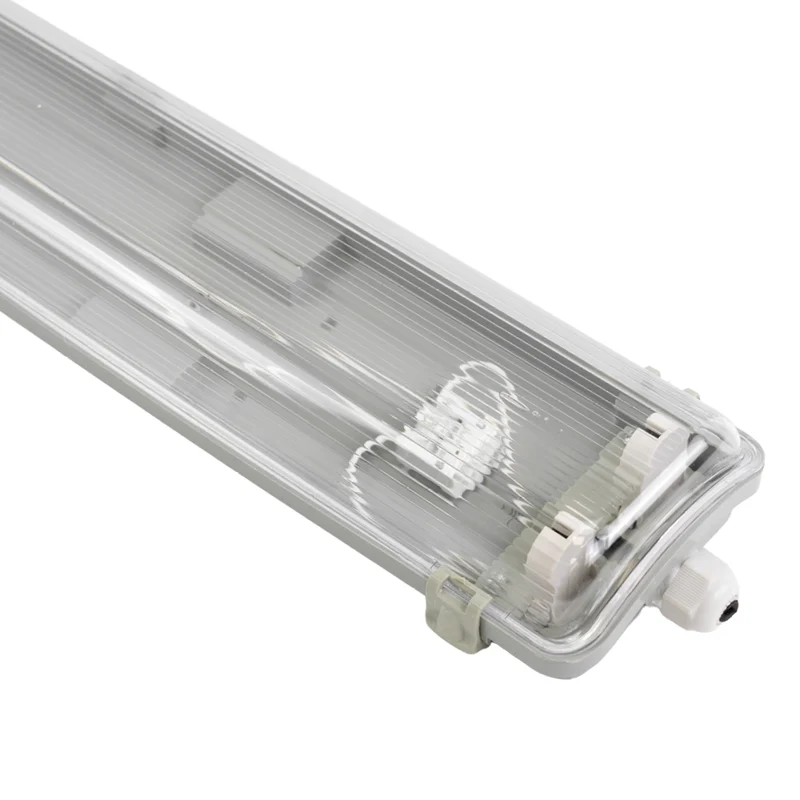 LED Wannenleuchte Gehäuse für 2x LED-Röhren T8, 120cm, IP65, IK08