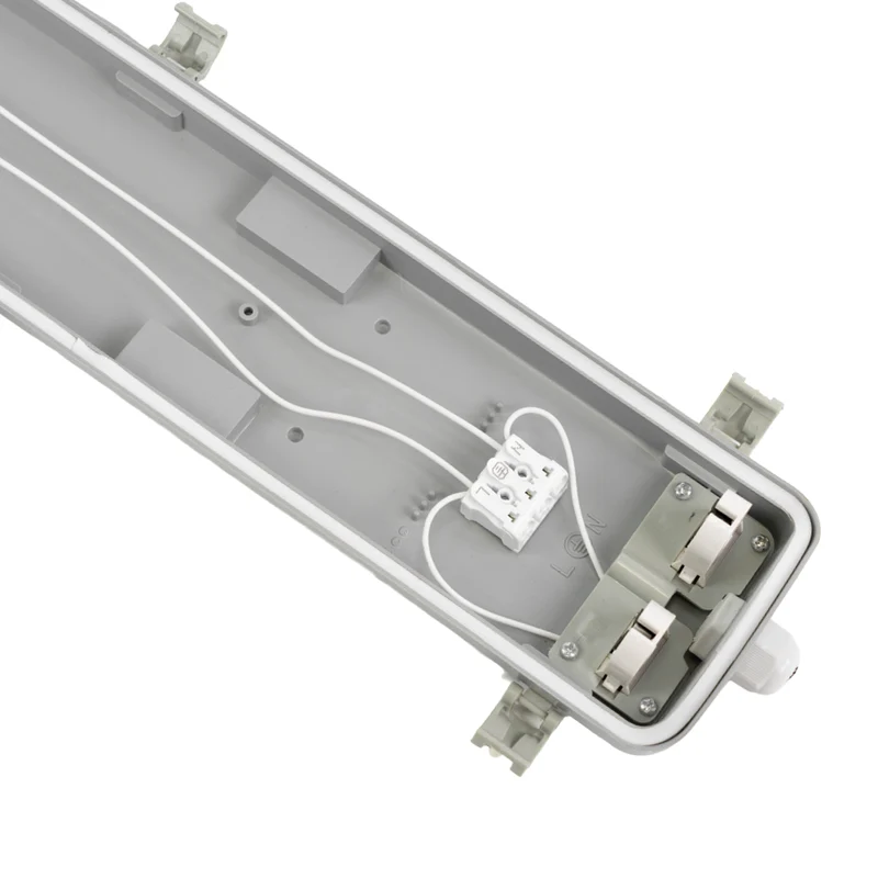 LED Wannenleuchte Gehäuse für 2x LED-Röhren T8, 120cm, IP65, IK08