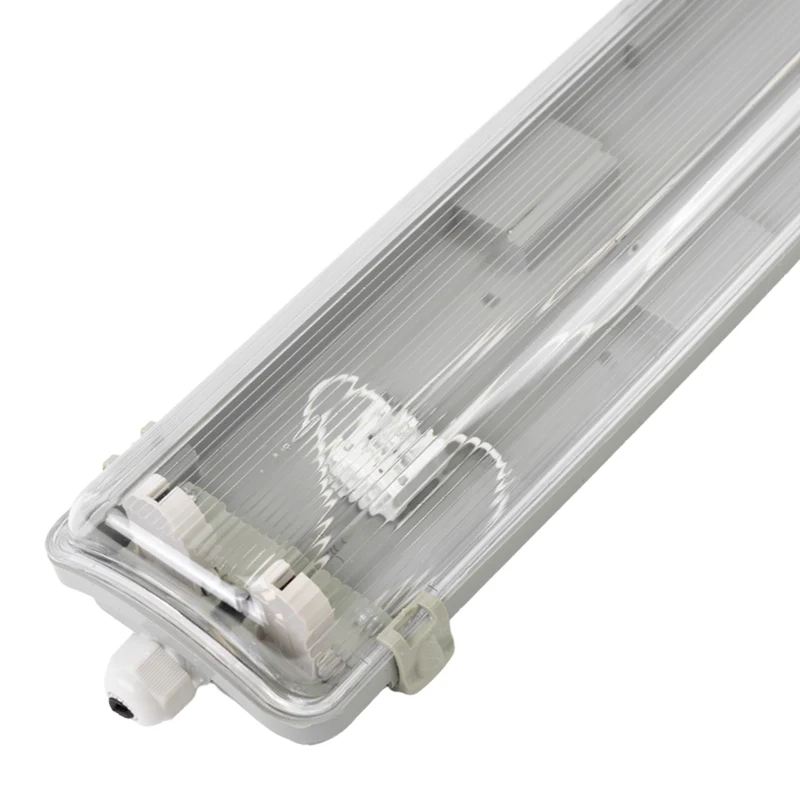 LED Wannenleuchte Gehäuse für 2x LED-Röhren T8, 120cm, IP65, IK08