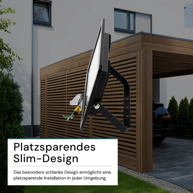LED-Fluter, 30 W, 4000 K (neutralweiß), 3000 lm, schwarz, IP65