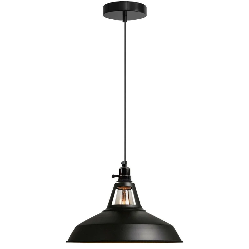 Vintage Industrial Pendelleuchte mit Deckenschalter ~1700