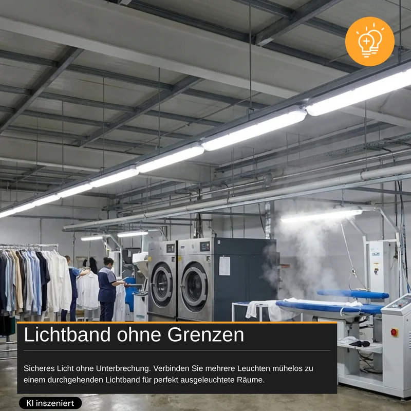 LED Feuchtraumleuchte mit Notlicht, 150 cm, 50 W, 5500 lm, neutralweiß, IP66, durchschleifbar
