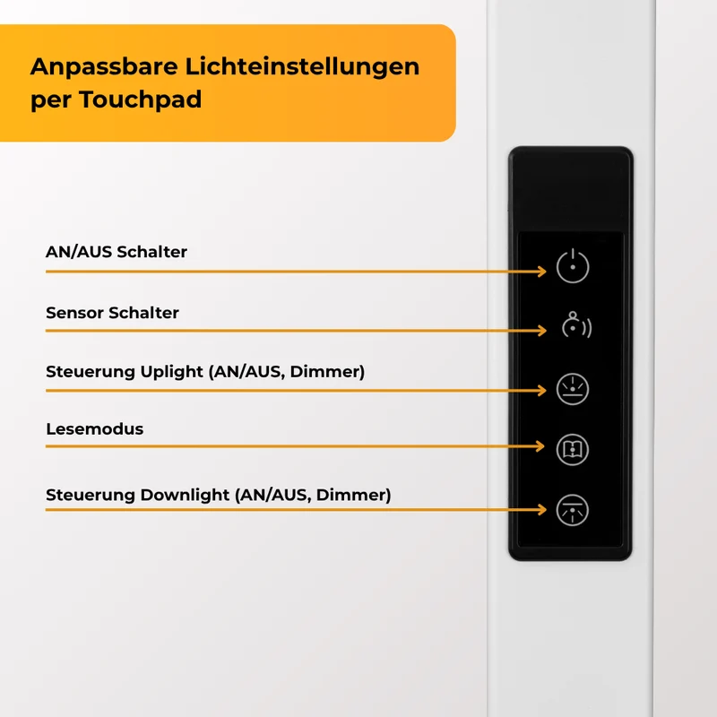 LED Büro-Stehleuchte Up&Down mit Bewegungssensor, 110W, 10.500lm, 4000K, UGR 98, dimmbar