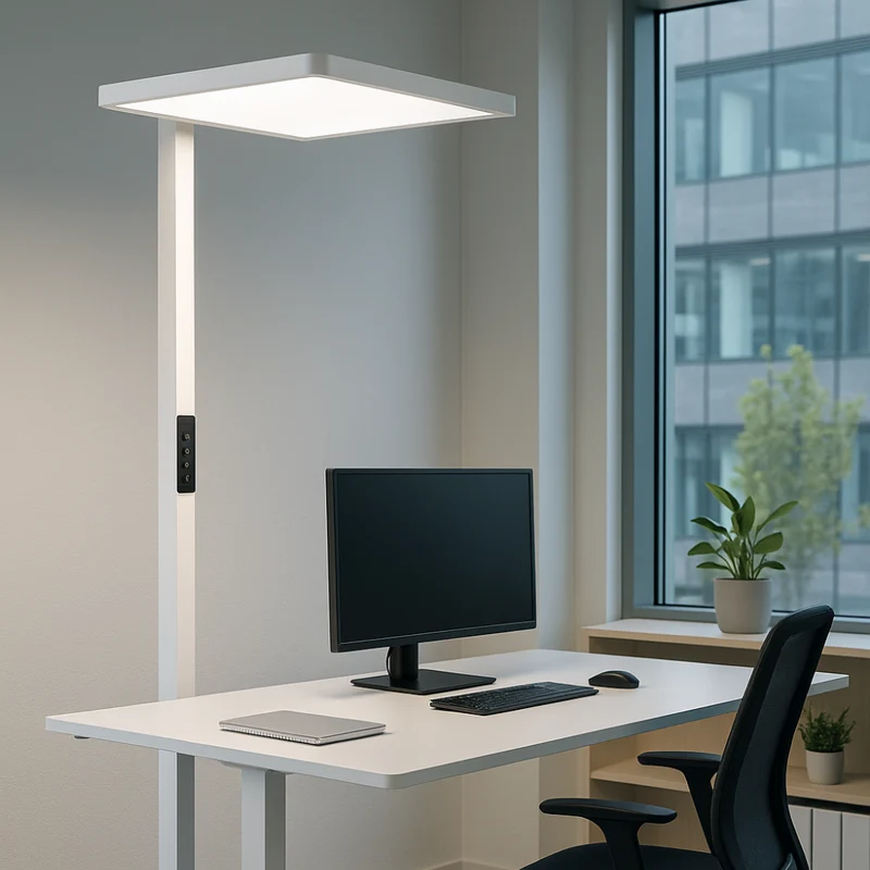 LED Büro-Stehleuchte Up&Down mit Bewegungssensor, 110W, 10.500lm, 4000K, UGR 98, dimmbar