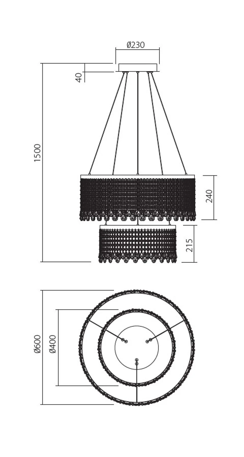 LED-Pendelleuchte Vanesia Ø 40+60cm Dimmbar