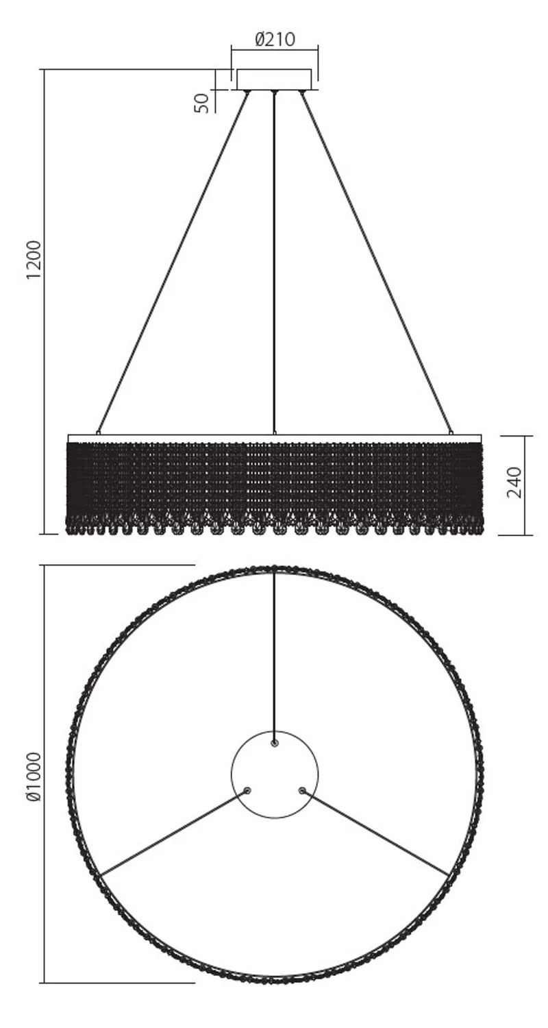 LED-Hängelampe Vanesia Ø 100cm Dimmbar