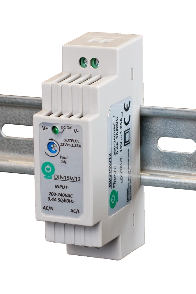DIN15: Schaltnetzteil, Hutschiene 15 W Serie, Konstantspannung, 12 V DC / 1,25 mA