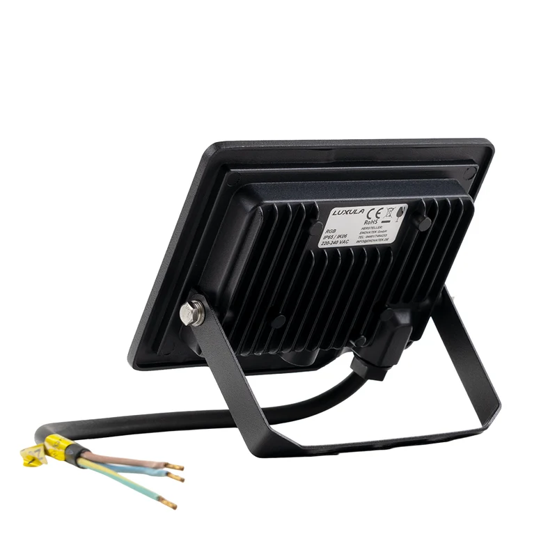 RGB LED-Fluter, 10 W, schwarz, IP65, mit Fernbedienung, RGBW-Farbwechsel