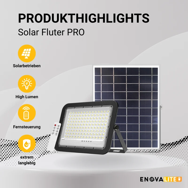 Solarstrahler PRO, LED-Fluter, Solar mit Akku, 10 W PV, 1400 lm, 6500K, IP65, Aludruckguss