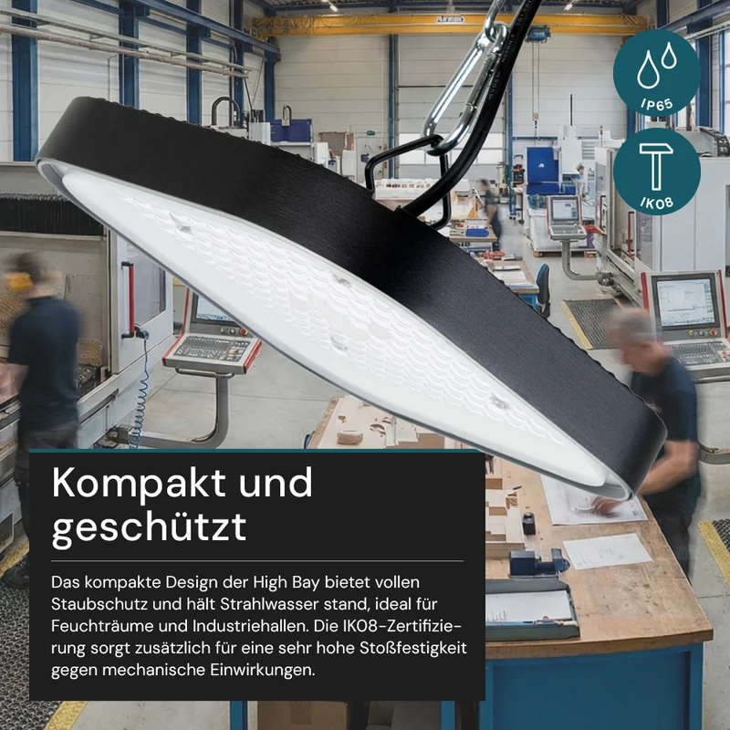 LED-HighBay, Hallenstrahler quadratisch, 200 W, 24000 lm, 5000 K (neutralweiß), IP65