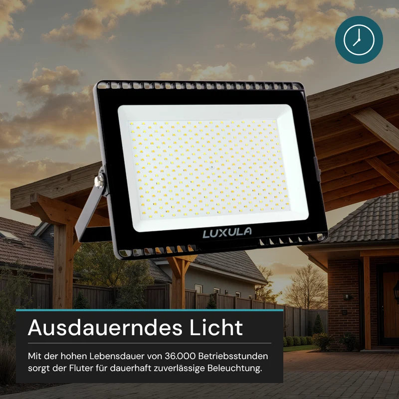 LED CCT Fluter, 150 W, 3000-6500 K (warm-, neutral-, kaltweiß), 15000 lm, schwarz, IP65