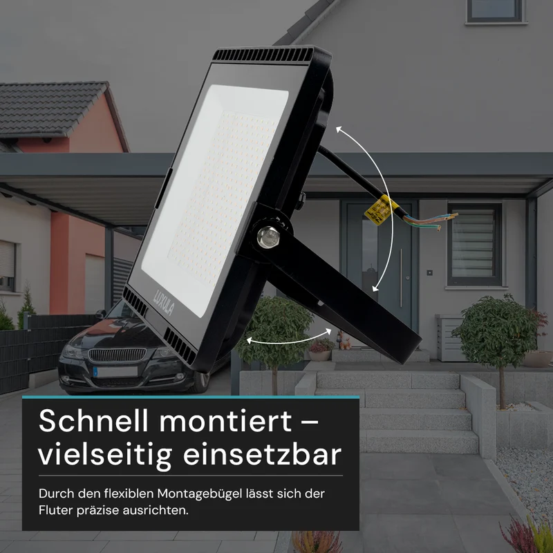 LED CCT Fluter, 150 W, 3000-6500 K (warm-, neutral-, kaltweiß), 15000 lm, schwarz, IP65
