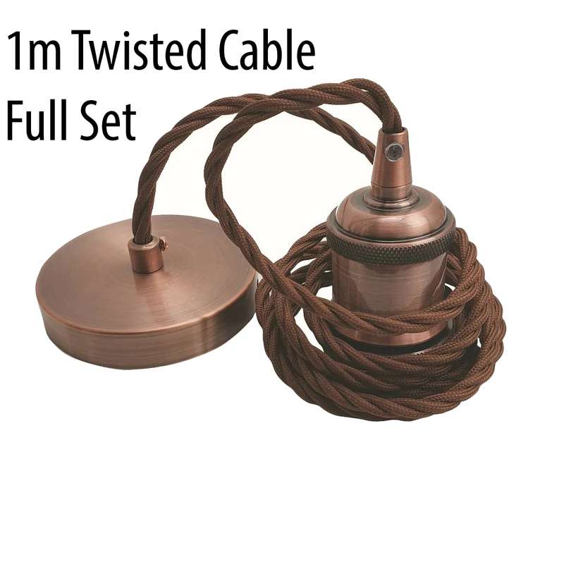1m verdrilltes Kabel & Kupfer Lampenhalterung Pendelleuchten~1431