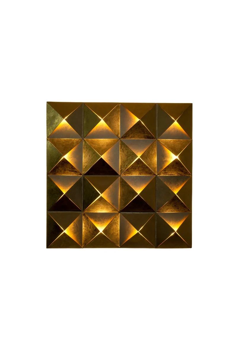 LED-Wandlampe Pyramide 17-flammig dimmbar 80x5cm Gold