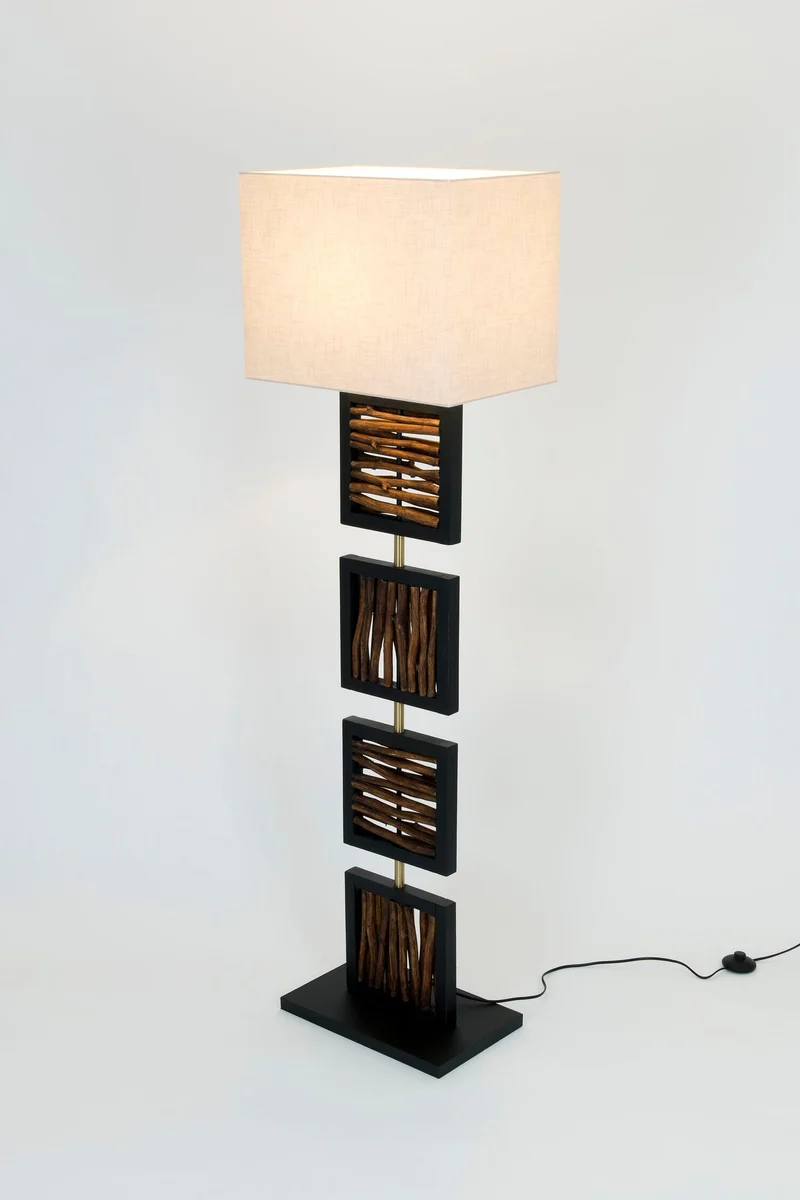 Stehleuchte Vulcano Holz mit Schirm Rechteckig 160 cm