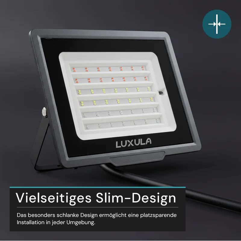 RGB LED-Fluter, 50 W, schwarz, IP65, mit Fernbedienung, RGBW-Farbwechsel