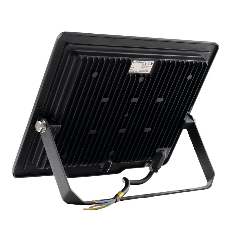 RGB LED-Fluter, 50 W, schwarz, IP65, mit Fernbedienung, RGBW-Farbwechsel