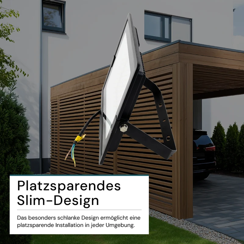 LED-Fluter, 150 W, 4000 K (neutralweiß), 15000 lm, schwarz, IP65